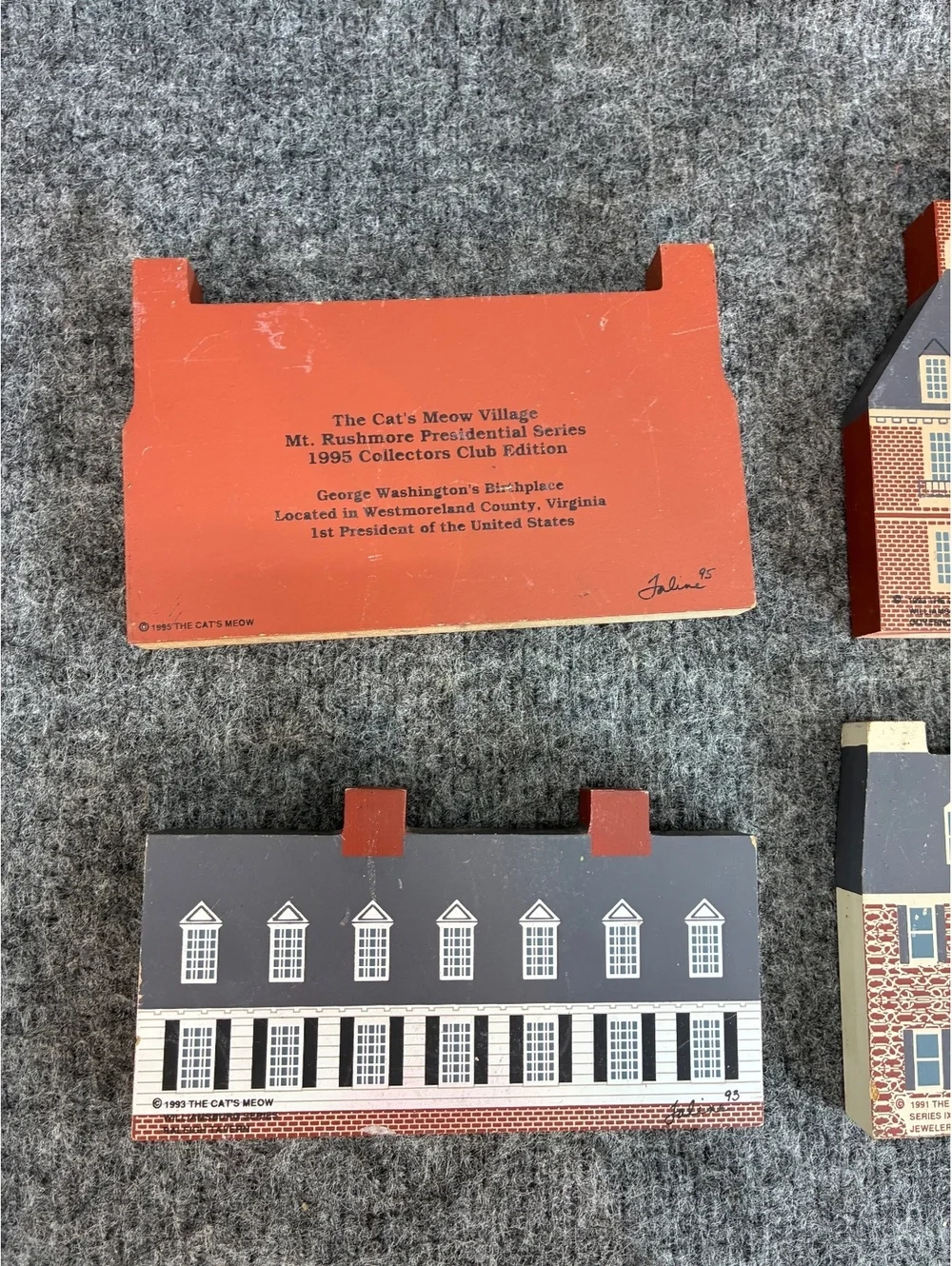 The Cats Meow Set of 4 90s Vintage Decorative Wooden House Buildings #3